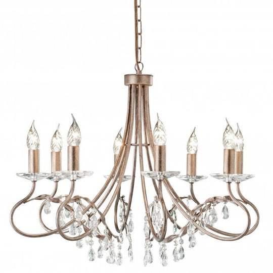 Christina 8 Light Chandelier with a silver gold finish