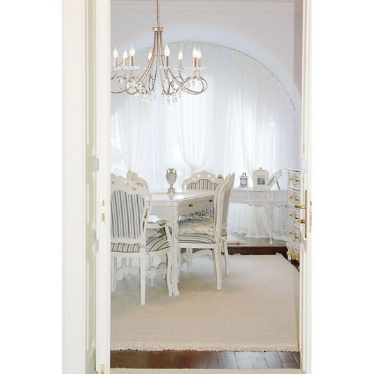 Christina 8 Light Chandelier with a silver gold finish