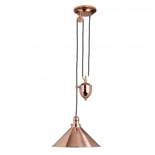 Provence 1 Light Rise and Fall Pendant - Polished Copper