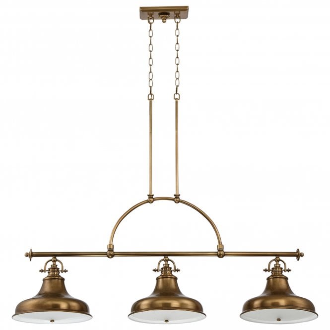 Emery 3 Light Island Chandelier - Weathered Brass