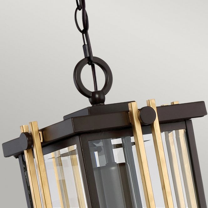Goldenrod 1 Light Medium Chain Lantern Western Bronze