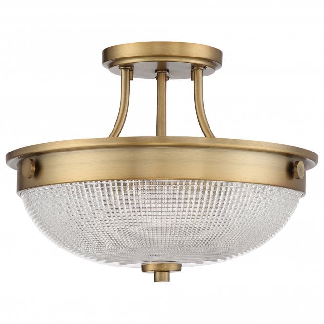 Mantle 2 Light Semi-Flush - Weathered Brass