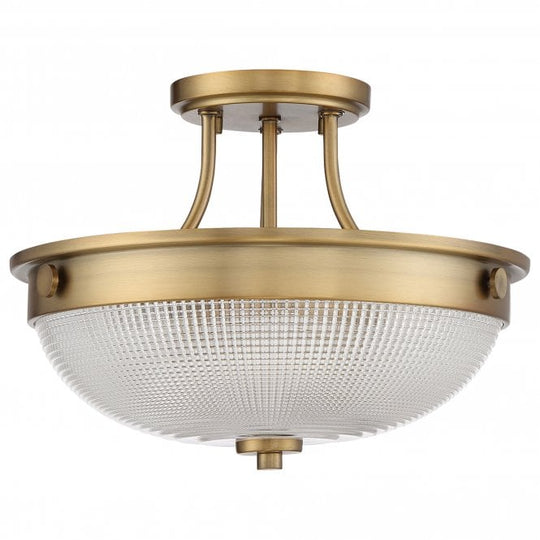 Mantle 2 Light Semi-Flush - Weathered Brass