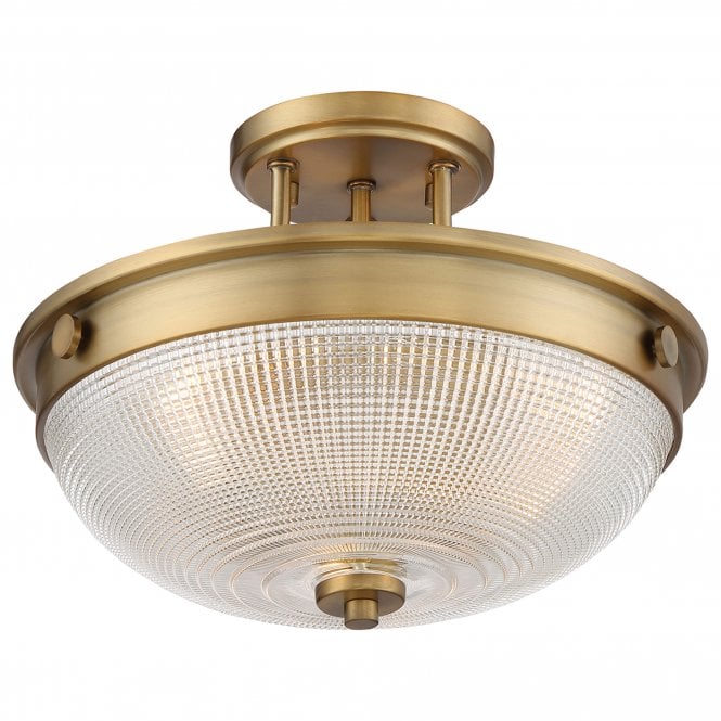 Mantle 2 Light Semi-Flush - Weathered Brass