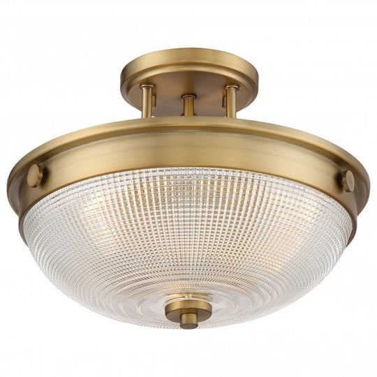 Mantle 2 Light Semi-Flush - Weathered Brass