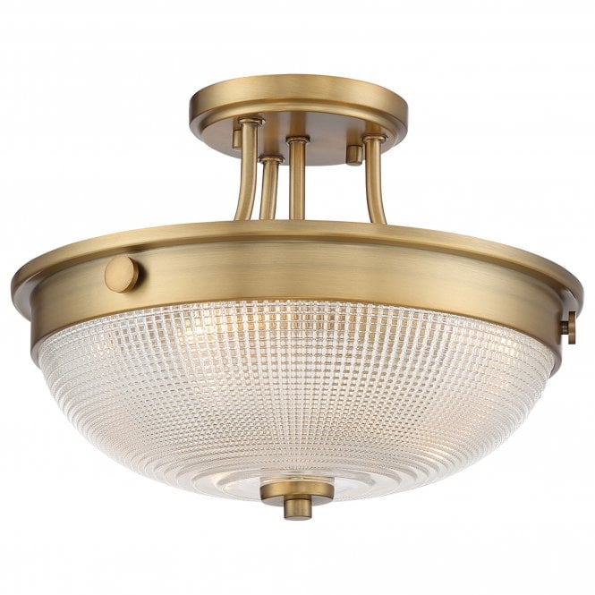 Mantle 2 Light Semi-Flush - Weathered Brass