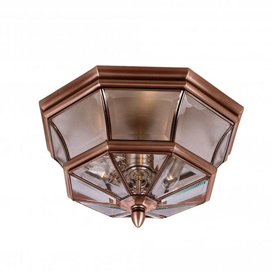 Newbury 3 Light Flush Mount - Aged Copper