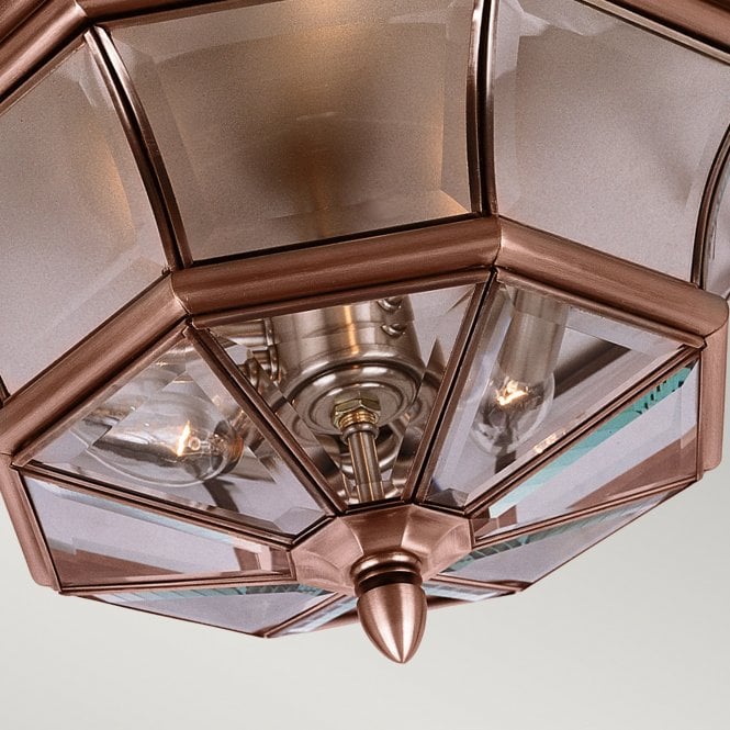 Newbury 3 Light Flush Mount - Aged Copper