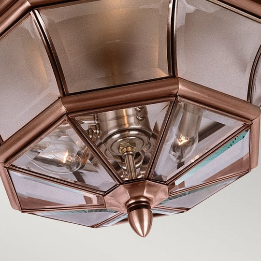 Newbury 3 Light Flush Mount - Aged Copper