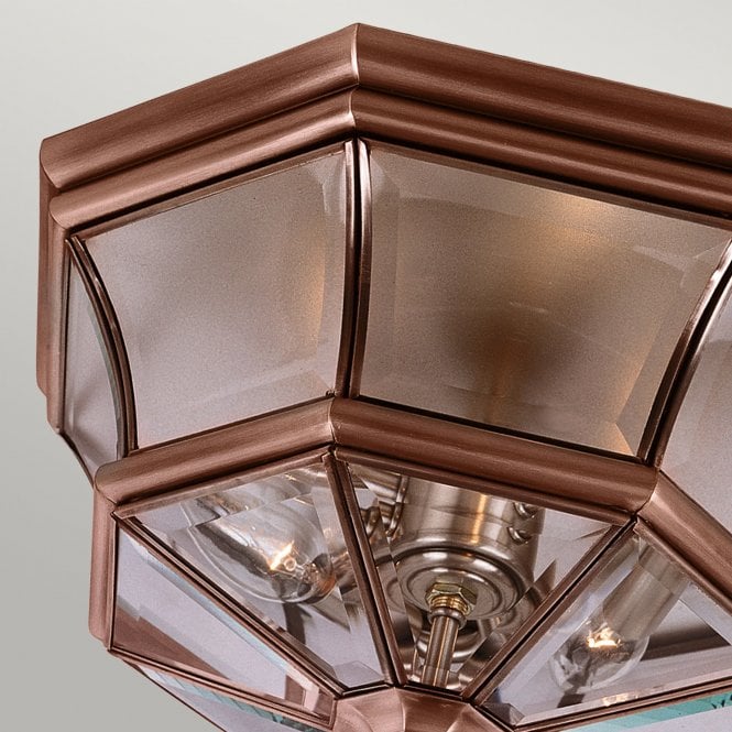 Newbury 3 Light Flush Mount - Aged Copper
