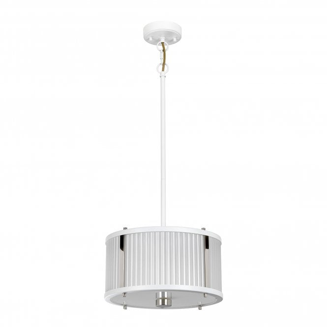 Corona 2 Light Pendant - White Polished Nickel