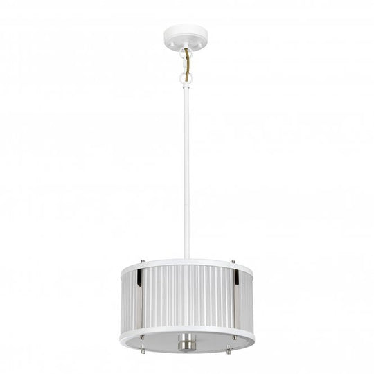 Corona 2 Light Pendant - White Polished Nickel