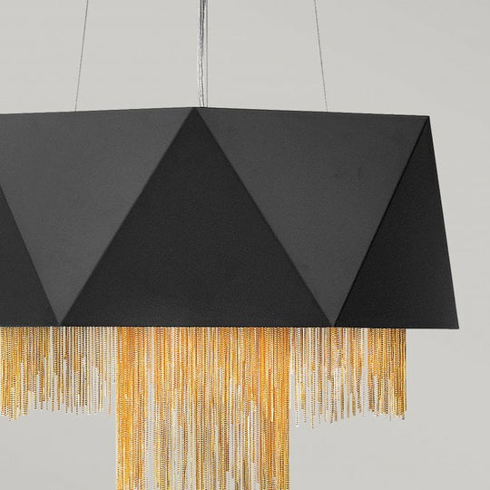Zuma 6 Light Pendant Satin Black/ Gold