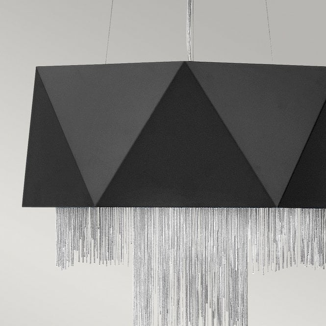 Zuma 6 Light Pendant Satin Black/ Silver
