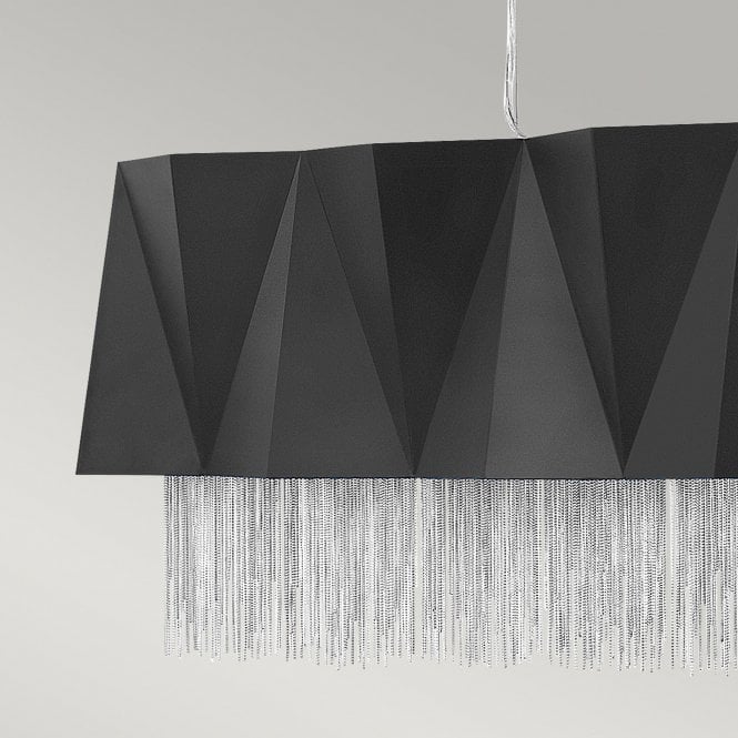 Zuma 6 Light Pendant Satin Black/ Silver