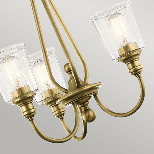 Waverly 3 Light Chandelier - Natural Brass