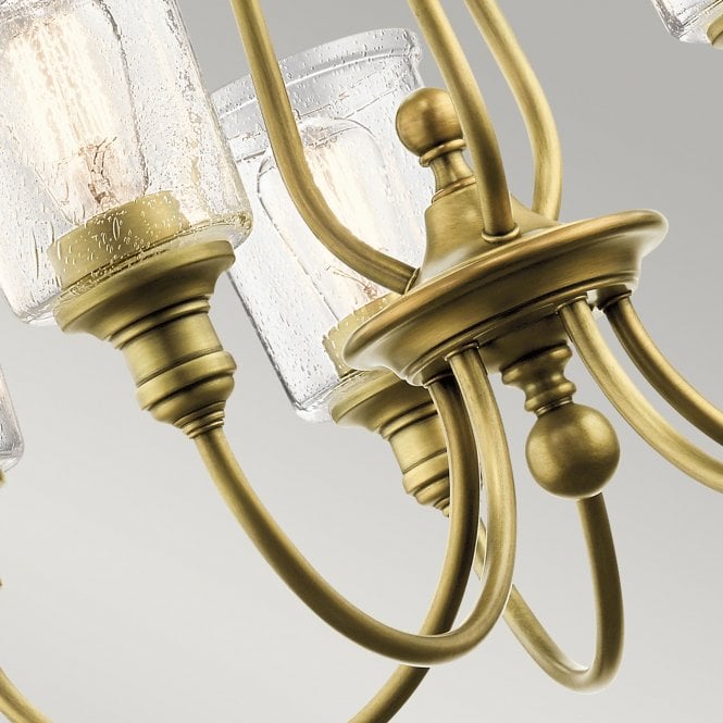 Waverly 5 Light Chandelier - Natural Brass