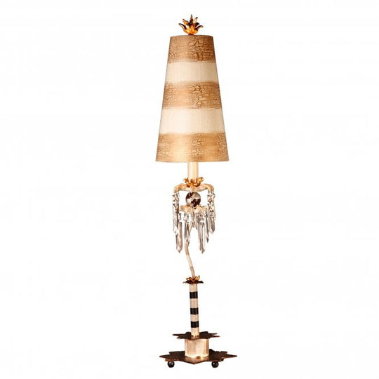 Birdland Table Lamp Black and White, Crystals