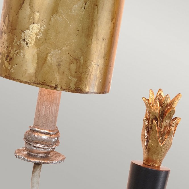 Flambeau 2Lt Wall Light gold and black