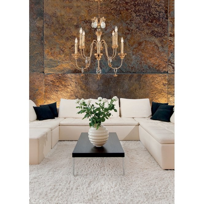 Mignon 8Lt Chandelier Gold and Silver