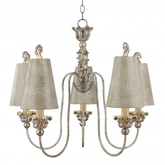 Remi 5Lt Chandelier Silver and Gold