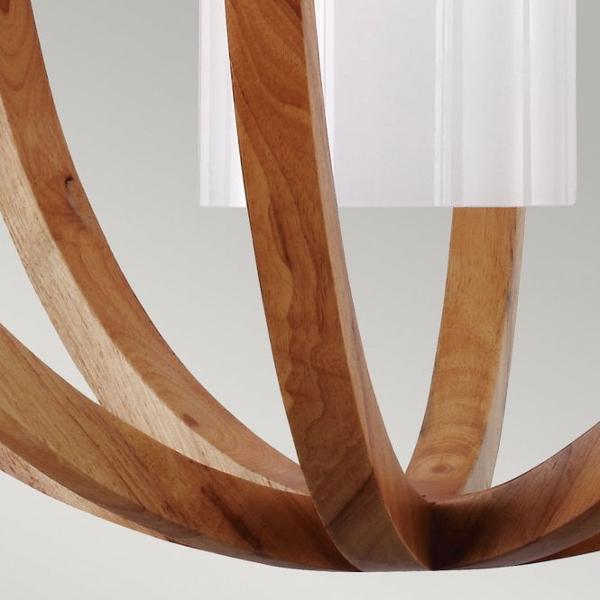 Allier Large Pendant with Light Wood and Brushed Steel finish