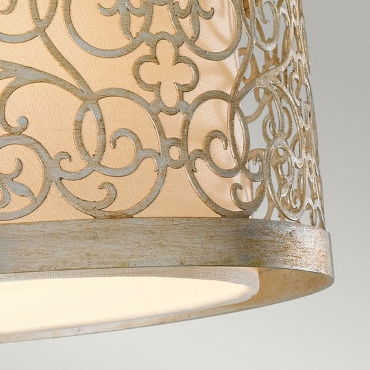 Arabesque Flush ceiling light with Silver Leaf Patina finish