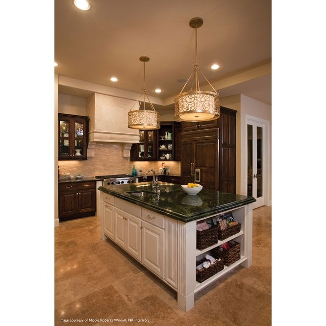 Arabesque 4 Light Chandelier with Silver Leaf Patina finish