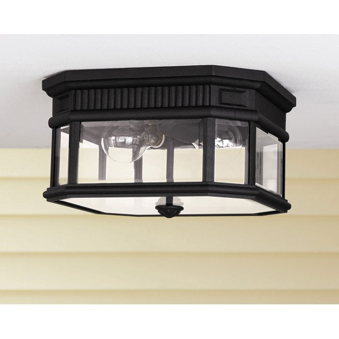 Cotswold Lane Flush Ceiling Mounted light in a black finish