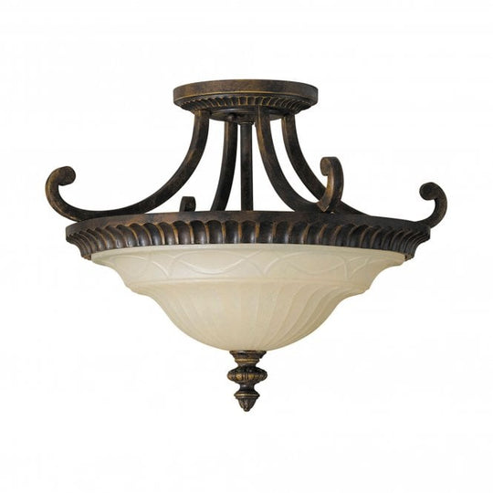 Drawing Room Semi Flush amber snow scavo glass