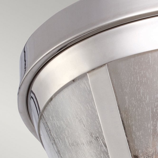 Harrow Flush Mount fitting with a Polished Nickel finish