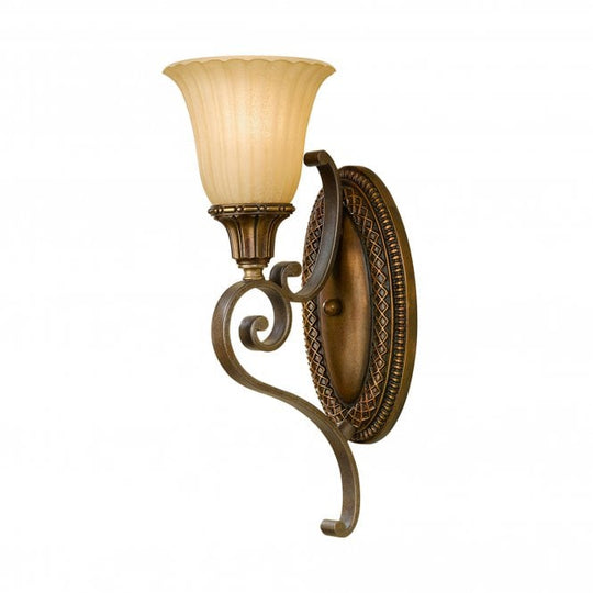 Kelham Hall 1 Light Wall Light With India Scavo Glass Shades Firenze Gold/British Bronze