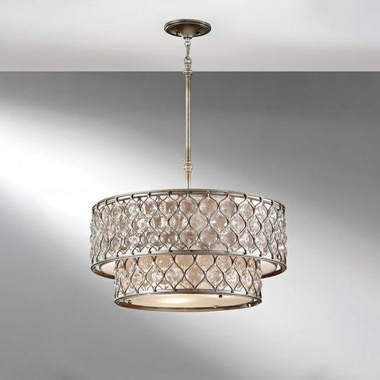 Lucia 6Lt Chandelier Burnished Silver