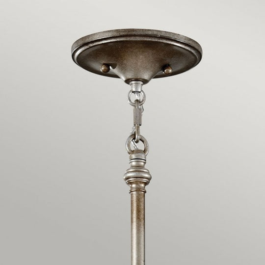Lucia 6Lt Chandelier Burnished Silver