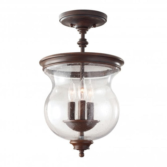 Pickering Lane 3Lt Semi-Flush Heritage Bronze