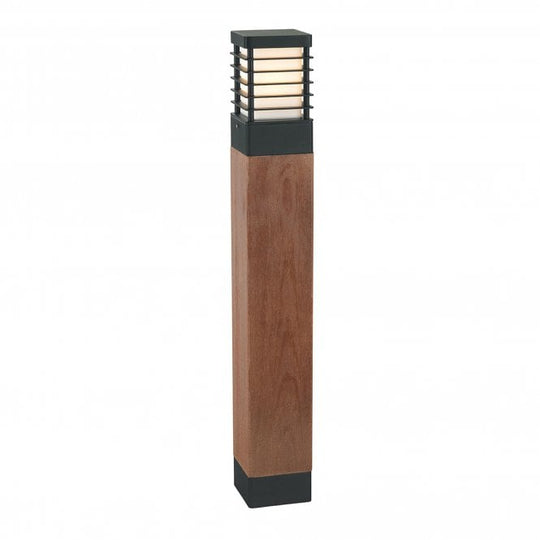 Halmstad Large Wooden Bollard E27 Black