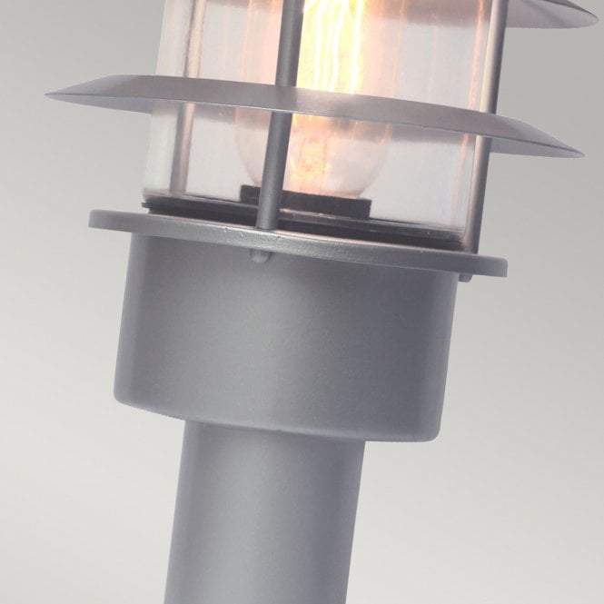 Helsingor Pedestal Lantern in a silver finish
