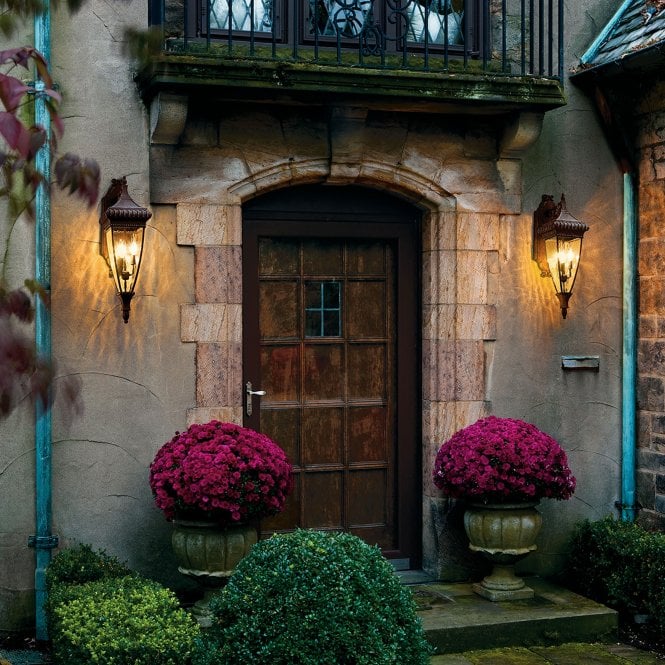 Venetian Rain Large Wall Lantern Brushed Bronze