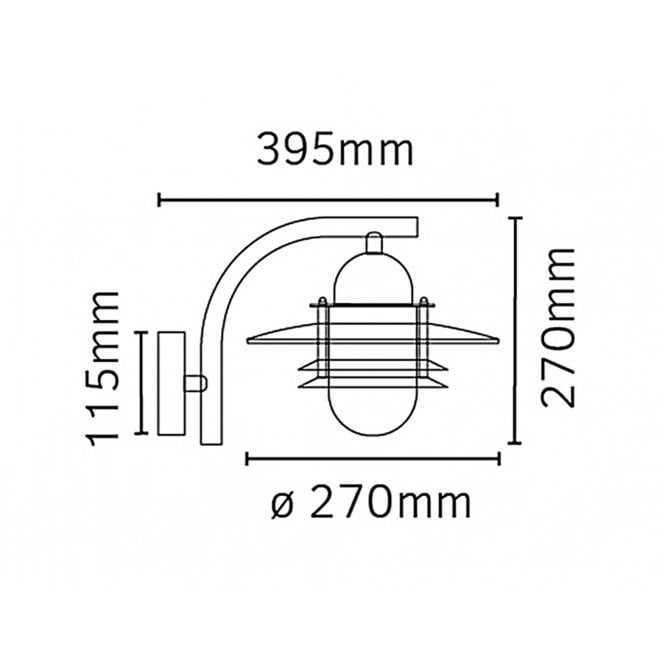 Oslo Wall Lantern Black Clear