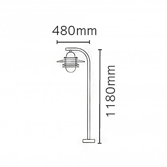 Oslo Pillar Lantern Galvanised Clear