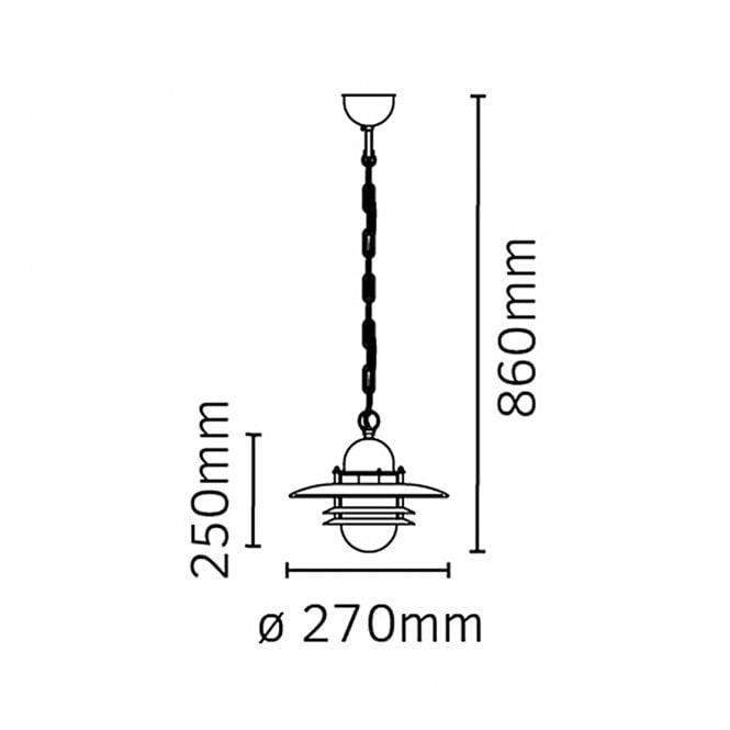 Oslo Chain Lantern Black Clear