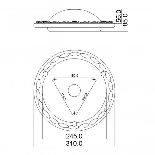Olivia Flush fitting with Black/Gold finish