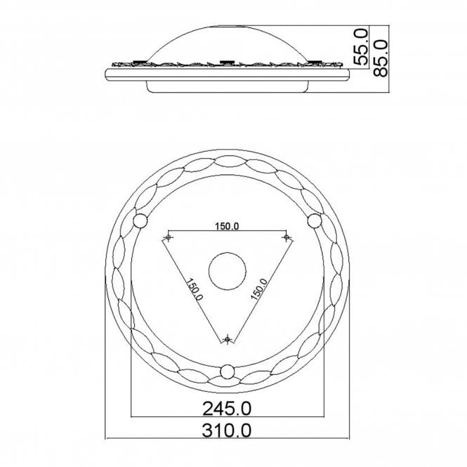 Olivia Flush fitting with Ivory/Gold finish