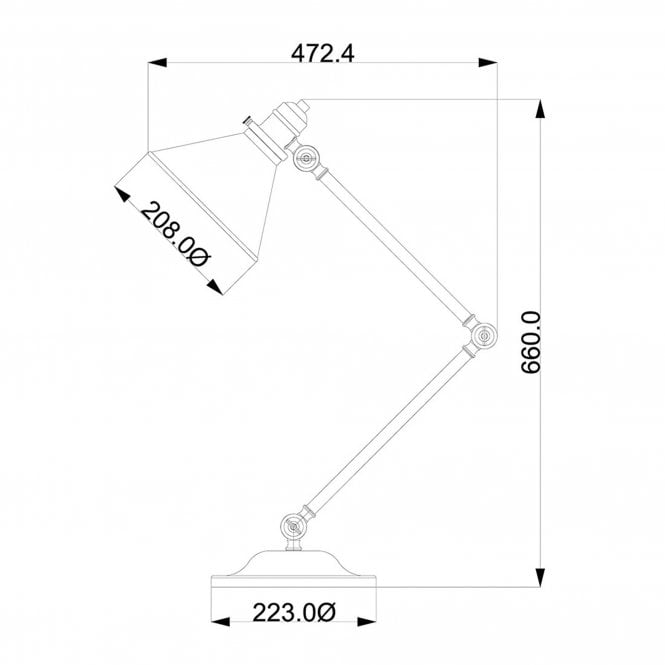Provence adjustable Table Lamp in a Polished Nickel finish