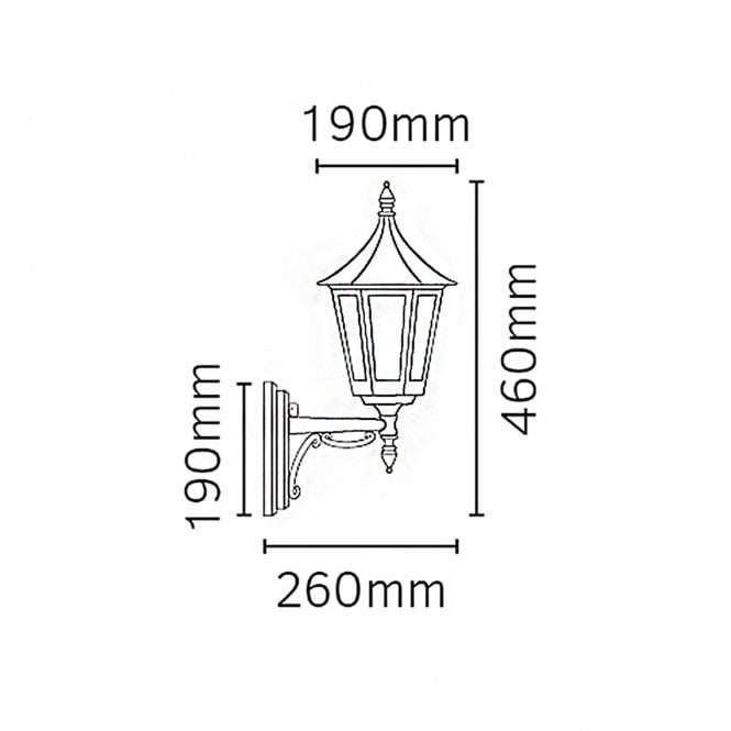 Rimini Up Wall Lantern Black