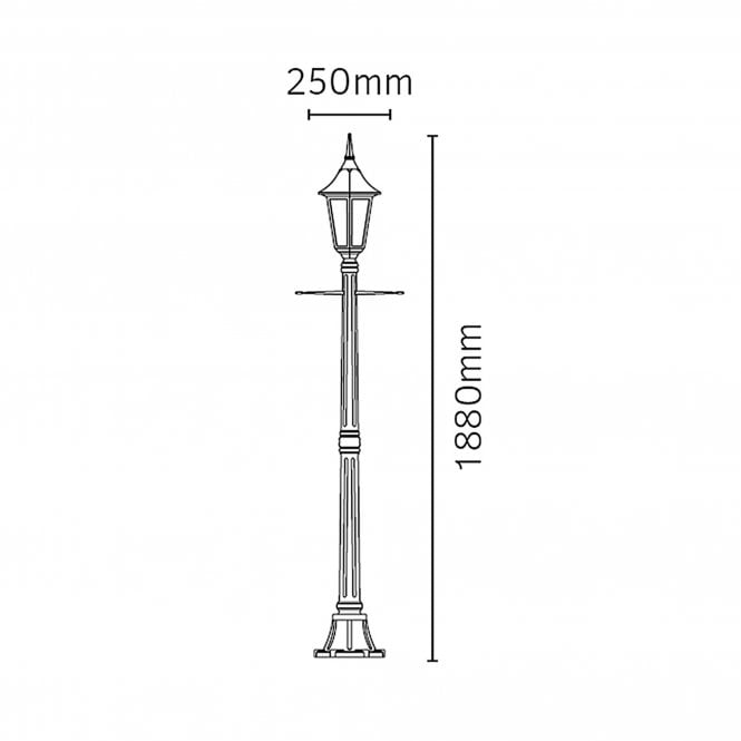 Rimini Single Post Lantern Black