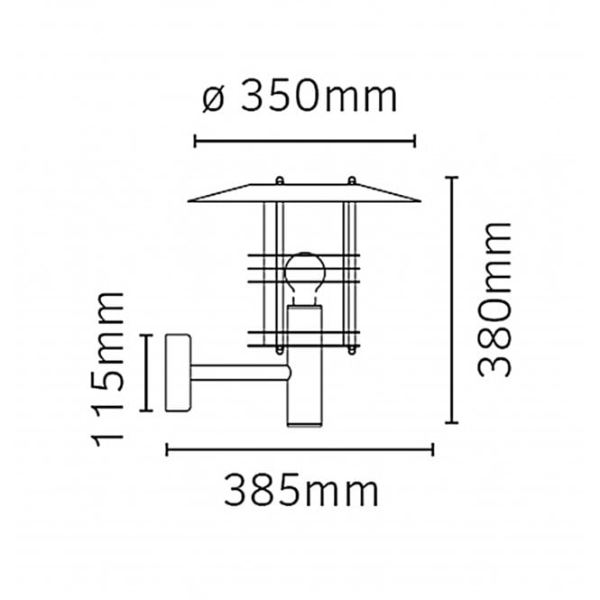 Stockholm Wall Lantern Grande Black