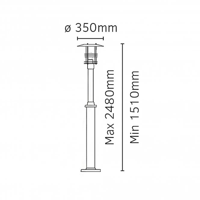 Stockholm Single Post Grande Galvanised