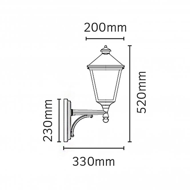 Turin Up Wall Lantern Black