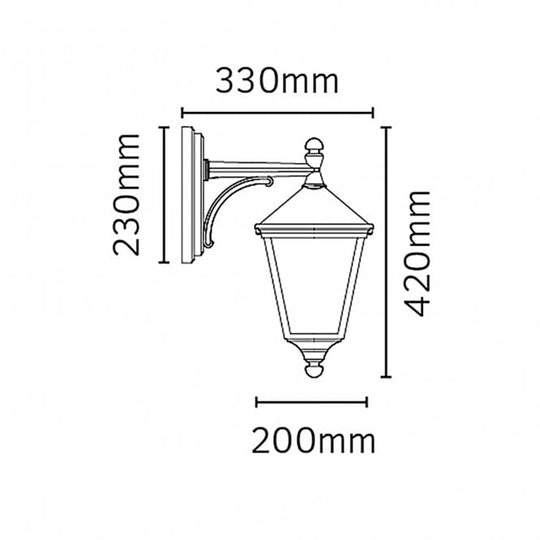 Turin Down Wall Lantern Black